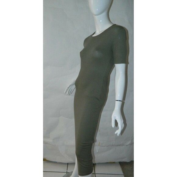 Anthropologie Tavik Dress Green Rib Knit  Maxi Length Scoop Neck Small - Picture 4 of 12